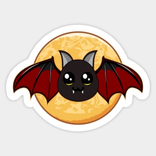 Halloween Vampire Bat Moon Cute Sticker